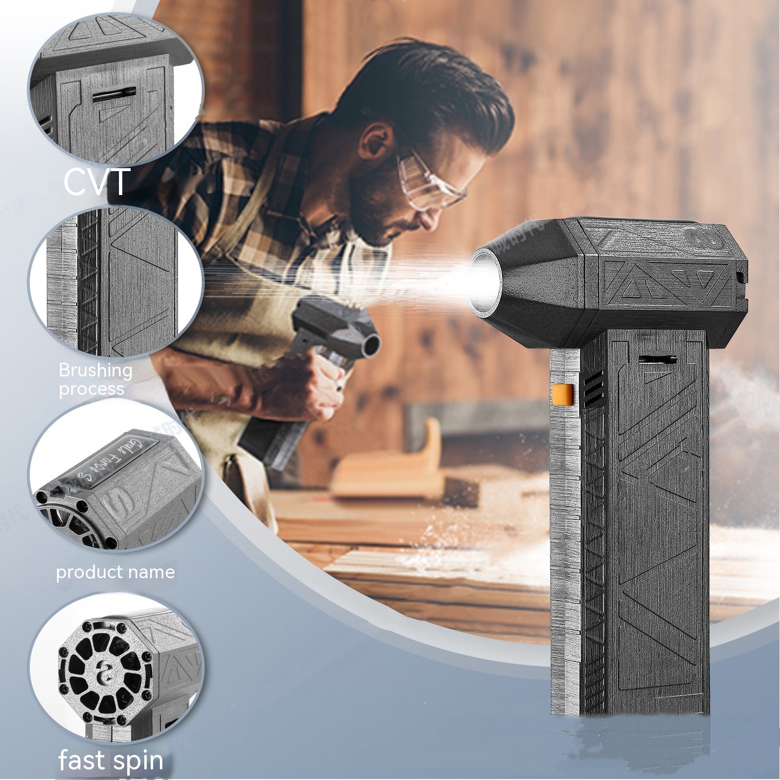 X8 Violent Fan blasting dust in a real workshop